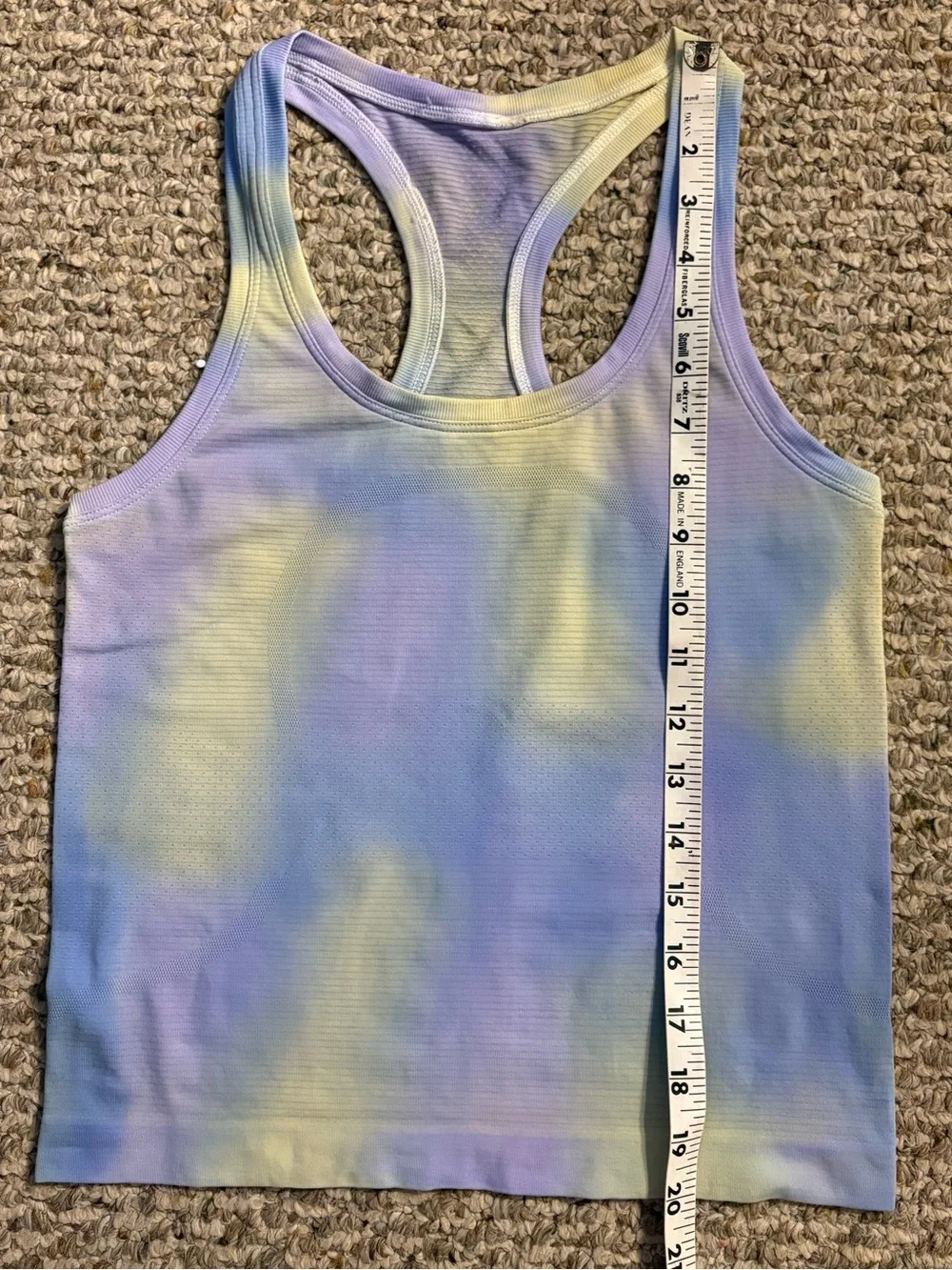 lululemon athletica Swiftly Tech Pastel Tie-Dye Racerback Cropped Tank, Size 0